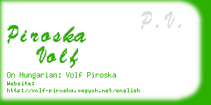 piroska volf business card